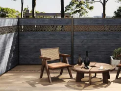 Paineis De Vedacao Para Pousar A181 Cm, Kit De 7 Laminas Em Composito Com Decoração + 2 Postes Antracite - Enola
