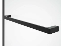 Painel De Banheira Com Toalheiro E Retorno Giratorio Preto Mate (70 + 30) X 140 Cm - Primael