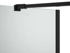 Painel De Banheira Com Toalheiro E Retorno Giratorio Preto Mate (70 + 30) X 140 Cm - Primael