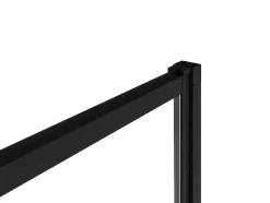 Painel De Banheira De Correr Preto Mate Com Toalheiro 120X140 Cm - Waimea
