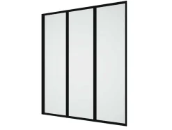 Painel De Banheira Dobravel Em Metal Preto Mate Estilo Atelier 120 X 140 Cm - District