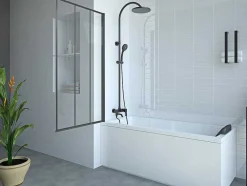 Painel De Banheira Giratorio Preto Mate Visual Atelier 80 X 140 Cm - Dolana