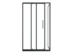 Painel De Duche Fixo Com Porta De Correr Preto Mate Estilo Industrial 120 X 80 X 195 Cm - Toroni
