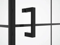 Painel De Duche Fixo Com Porta Giratoria Serigrafado Preto Mate 80 X 80 X 190 Cm - Caparica