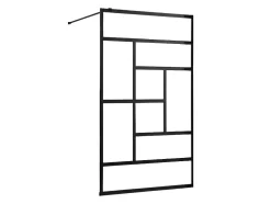 Painel De Duche Italiano Estilo Industrial Sefana - 120X200 Cm - Preto