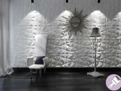 Painel De Parede 3D Angly Para Pintar - Pack De 3M - Lote De 12 Pecas
