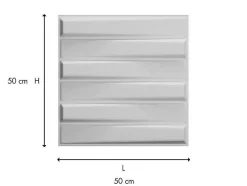 Painel De Parede 3D Strait Para Pintar - Pack De 3M - Lote De 12 Pecas