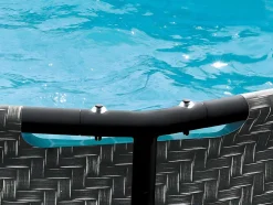 Piscina Tubular Oval Efeito Sarja Em Ziguezague Cinzento-Escuro Com Bomba Filtradora De Cartucho C424 X L250 X A100 Cm - Salamanque