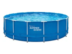Piscina Tubular Redonda Azul Com Bomba De Filtro De Cartucho De D457 X A122 Cm - Lacanau