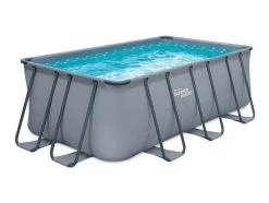 Piscina Tubular Retangular Antracite Com Bomba De Filtro De Cartucho De C400 X L200 X A122 Cm - Bantayan