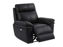 Poltrona Articulada Elétrica Pele Preto - Mesola