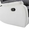 Poltrona Articulada Em Microfibra E Pele Sintética Cinzento E Branco - Brody