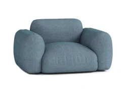 Poltrona Ben Em Tecido Azul