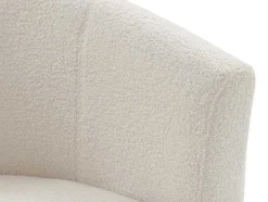 Poltrona Cabriolet E Pufe Tecido Boucle Branco - Jovana