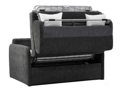 Poltrona Convertivel Abertura Rapida Tecido Matizado Cinza Antracite, Cama 100 Cm - Nadoa