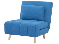 Poltrona Convertivel Em Tecido Cor Azul - Strevi