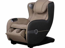 Poltrona De Massagem Em Pele Sintética Bege Com Leds E Sistema De Gravidade Zero - Opcao Bluetooth - Kasou