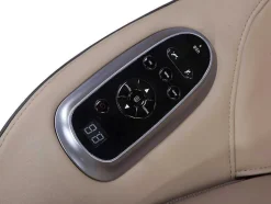 Poltrona De Massagem Em Pele Sintética Bege Com Leds E Sistema De Gravidade Zero - Opcao Bluetooth - Kasou