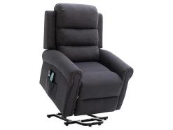 Poltrona De Massagens Em Tecido Com Elevador Eletrico Cor Cinza Antracite - Lovari
