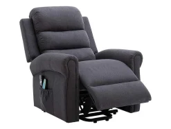 Poltrona De Massagens Em Tecido Com Elevador Eletrico Cor Cinza Antracite - Lovari