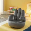 Poltrona Efeito Mão Giratoria Para Criança Em Veludo Antracite - Catchy