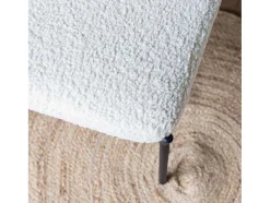 Poltrona Em Tecido Bouclette Bege Com Apoio Para Os Pés Eira