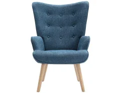 Poltrona Em Tecido Cor Azul - Vately