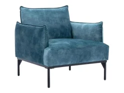 Poltrona Em Veludo Azul-Esverdeado - Joel