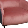 Poltrona Em Veludo Cor-De-Rosa E Estrutura Antracite - Mendocino