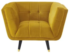 Poltrona Em Veludo Cor Ocre - Samantha Ii