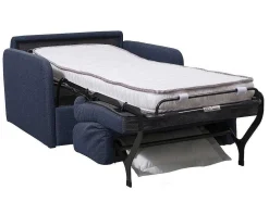 Poltrona Rapidamente Convertivel Em Cama De 70 Cm Em Tecido Azul - Nadoa