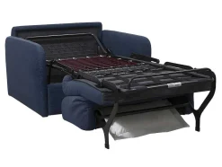 Poltrona Rapidamente Convertivel Em Cama De 70 Cm Em Tecido Azul - Nadoa