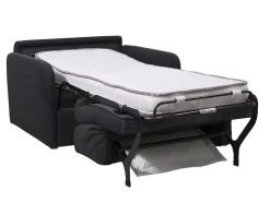 Poltrona Rapidamente Convertivel Em Cama De 100 Cm Em Tecido Cinza-Escuro - Nadoa
