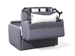 Poltrona Rapidamente Convertivel Em Cama De 100 Cm Em Tecido Cinza-Claro - Nadoa