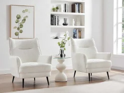 Poltrona Tecido Boucle Branco - Melfi