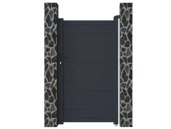 Porta De Batente Antracite Em Aluminio De C100 X A173 Cm - Nazario
