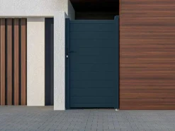Porta De Batente Antracite Em Aluminio De C100 X A173 Cm - Nazario