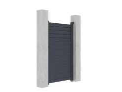 Porta De Batente Em Aluminio Estilo Persiana De C103 X A166 Cm Cor Antracite - Viazo