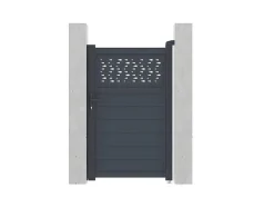 Porta De Batente Em Aluminio Semiperfurado Com Motivos De C103 X A166 Cm Cor Antracite - Bazio