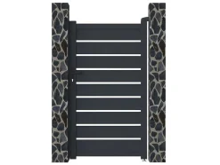 Porta De Batente Perfurada Antracite Em Aluminio De C100 X A176 Cm - Primo