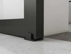 Porta De Correr Em Aplique De A205 Cm X L83 Cm Em Vidro Temperado E Aluminio - Sinca