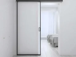 Porta De Correr Em Aplique E Vidro Temperado Fosco A205 X L 73 Cm - Linci