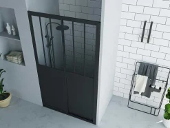 Porta De Duche De Correr Preto Mate Estilo Atelier 120 X 195 Cm - Urbanik