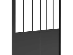 Porta De Duche De Correr Preto Mate Estilo Atelier 100 X 195 Cm - Urbanik