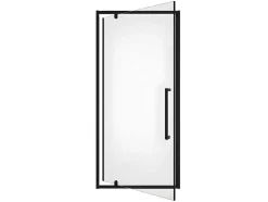 Porta De Duche Giratoria Em Metal Preto Mate De Estilo Industrial 80 X 195 Cm - Tamri