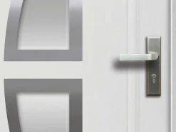 Porta De Entrada Em Aco Envidracado Com Inox A207 X L100 Cm Branco, Abertura Para A Esquerda - Covas
