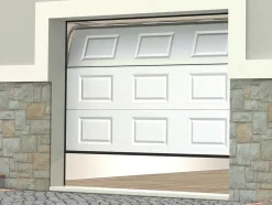 Porta De Garagem Seccionada Com Padrao Quadriculado Branco Com Janelas Motor Somfy - Caopas