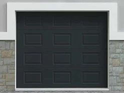 Porta De Garagem Seccionada Com Padrao Quadriculado Antracite Com Motor Somfy - Caopas