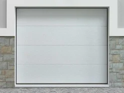 Porta De Garagem Seccionada Efeito Madeira Branca Com Motor Somfy - Prieta