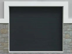 Porta De Garagem Seccionada Efeito Ranhurado Antracite Com Motor Somfy - Noria